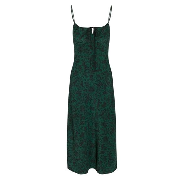 Realisation Par Alba Dazed Noir Silk Midi Dress Size M - Picture 1 of 10